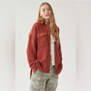 BDG Urban Outfitters Terracotta Stanley Waffle Knit Shirt